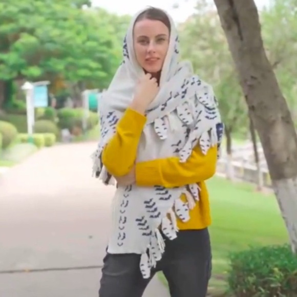 BOHO Hedwig OWL‎ Wings Knit Fringed Winter Shawl Sweater Scarf Unique Gift NEW! - Picture 9 of 11